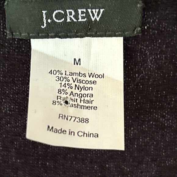 J.Crew Cardigan Set Knit Medium Black Beaded Lambswool Cashmere Angora Glam Punk - Picture 15 of 16